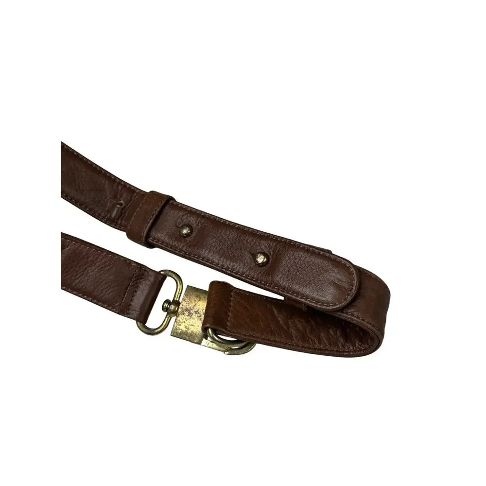 DKNY Donna Karan New York Y2K Vintage Brown Leather Mini Backpack Waist Belt